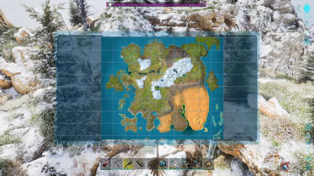 ARK Survival Ascended, PC, Gameplay, Best Locations To Find Blue Gem, Screenshot, NoobFeed
